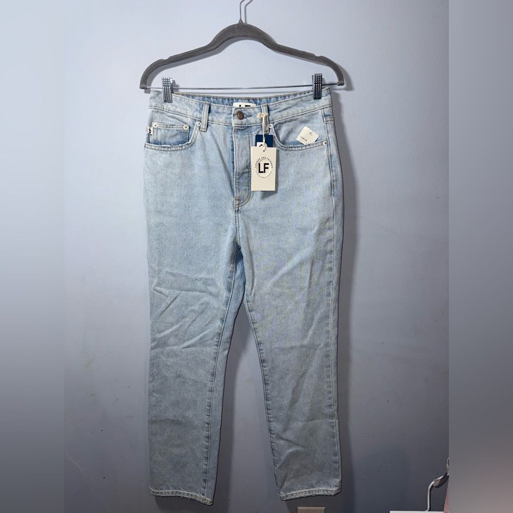 Lovers + Friends Reece High Rise Rigid Slim Straight Jeans Size 27 NWT